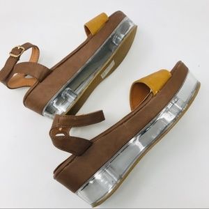 URBAN OUTFITTERS CLEAR FLATFORM WEDGES